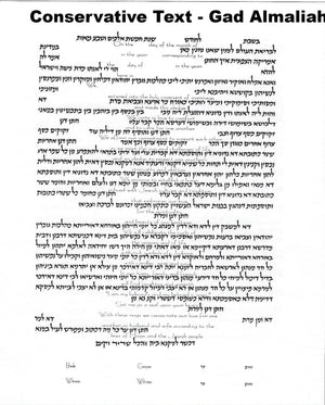 Conservative Ketubah Text with Lieberman Clause by Gad Almaliah
